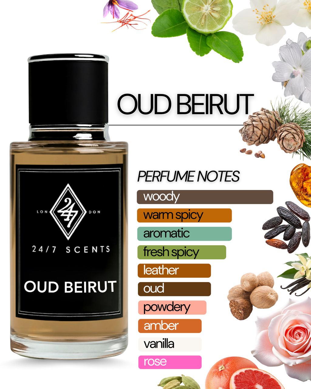 Oud Beirut captures the essence of timeless Middle Eastern luxury, combining rich spices, florals, and oud into a perfectly balanced masterpiece. Warm, smooth, and captivating, it’s a signature fragrance for those who appreciate strength, sophistication, and unforgettable scent profiles.