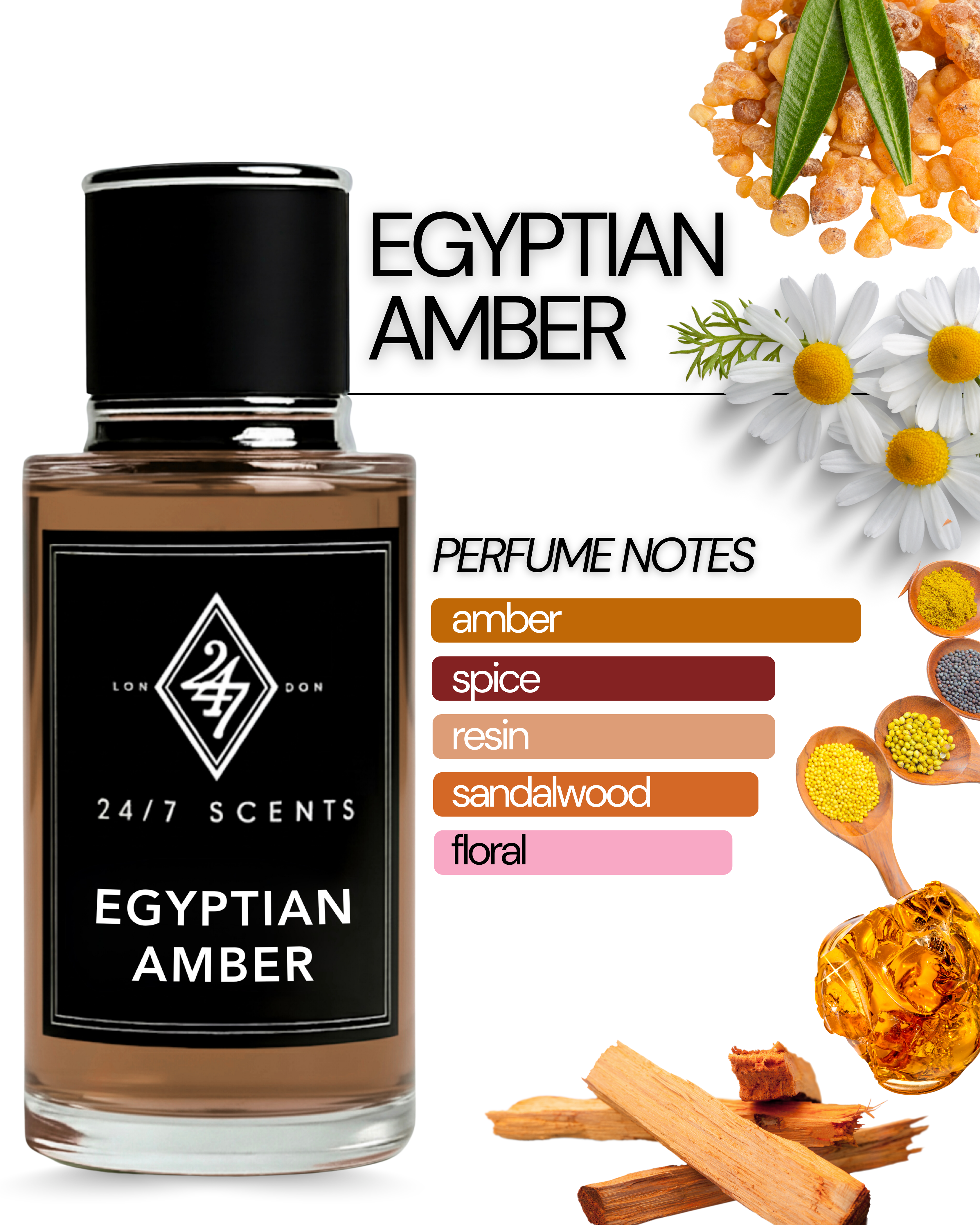 Egyptian Amber Perfume – a warm, luxurious amber fragrance with spices, resin, and sandalwood. Long-lasting, unisex, and timelessly elegant.