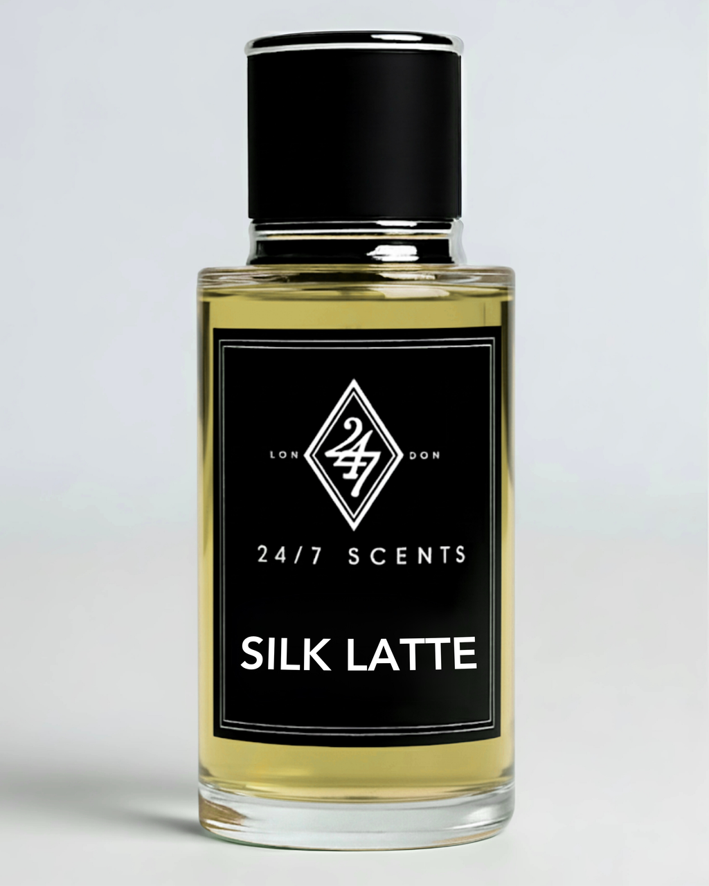 Silk Latte Eau de Parfum (50ml). A gourmand fragrance with caramel, honey, vanilla, and musk. Sweet, cosy, and long-lasting.